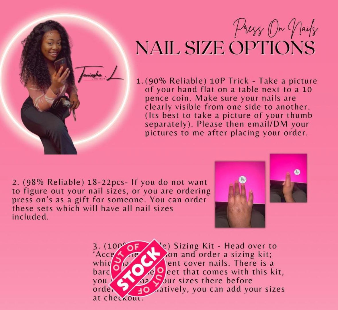 PLAIN PINK - press on nails - set of 10