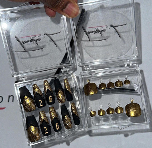 BIRTHDAY SET, TOES X NAIL COMBO - press on nails - set of 20/24