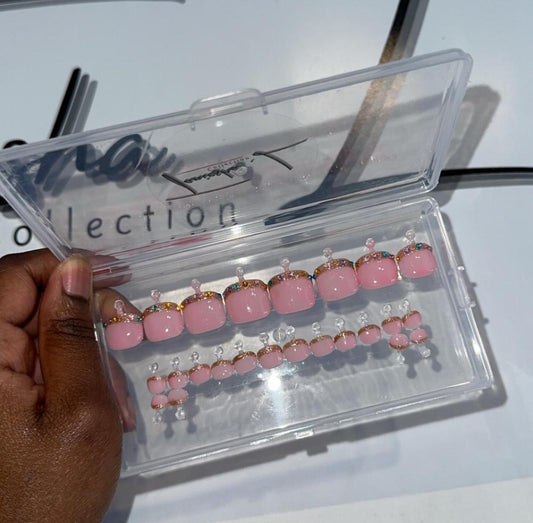 GLAM TOES - press on nails - set of 20/24