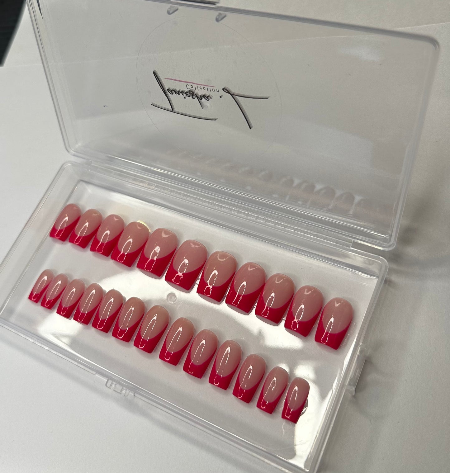 FRENCH TIP (H-PINK) - press on nails - set of 20/24