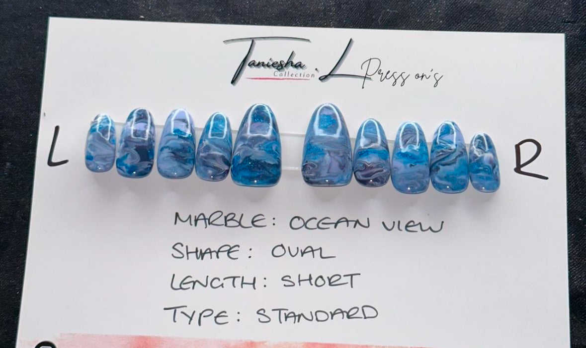 OCEAN VIEW - press on nails - set of 10