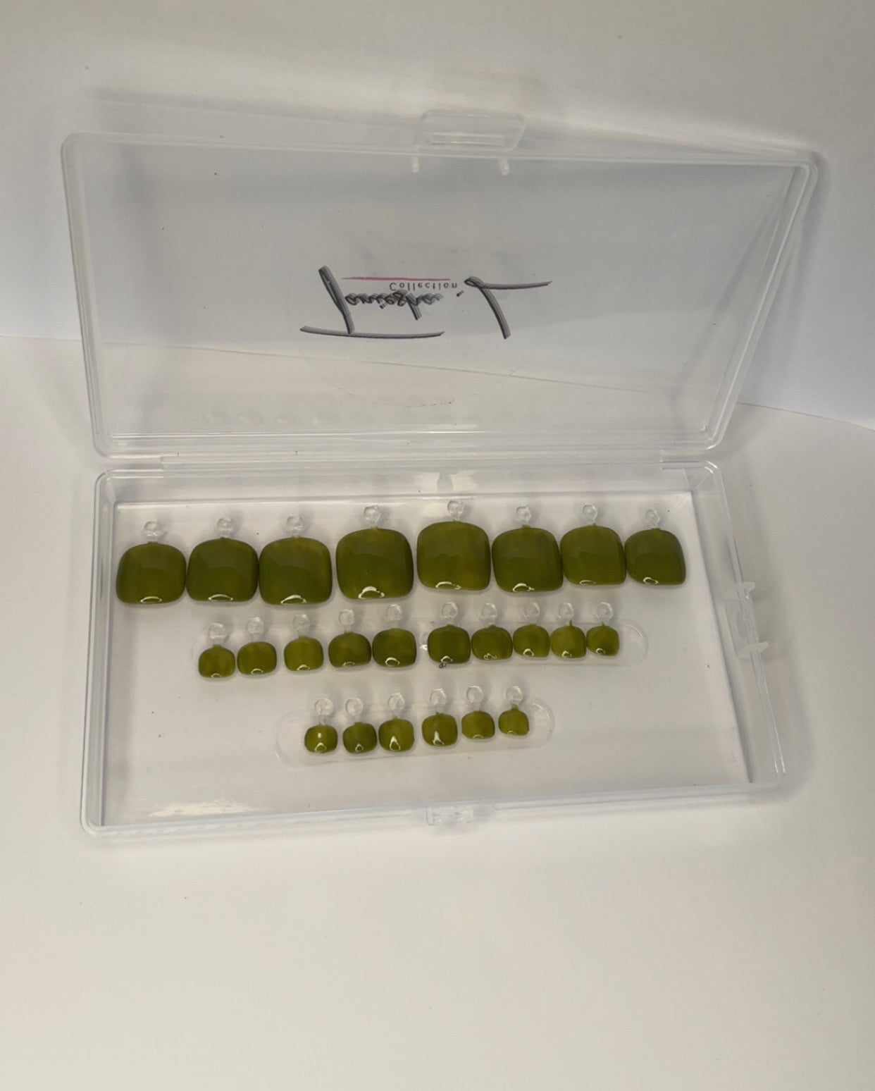 PLAIN TOES (KHAKI) - press on nails - set of 20/24