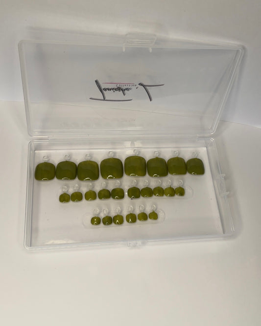 PLAIN TOES (KHAKI) - press on nails - set of 20/24