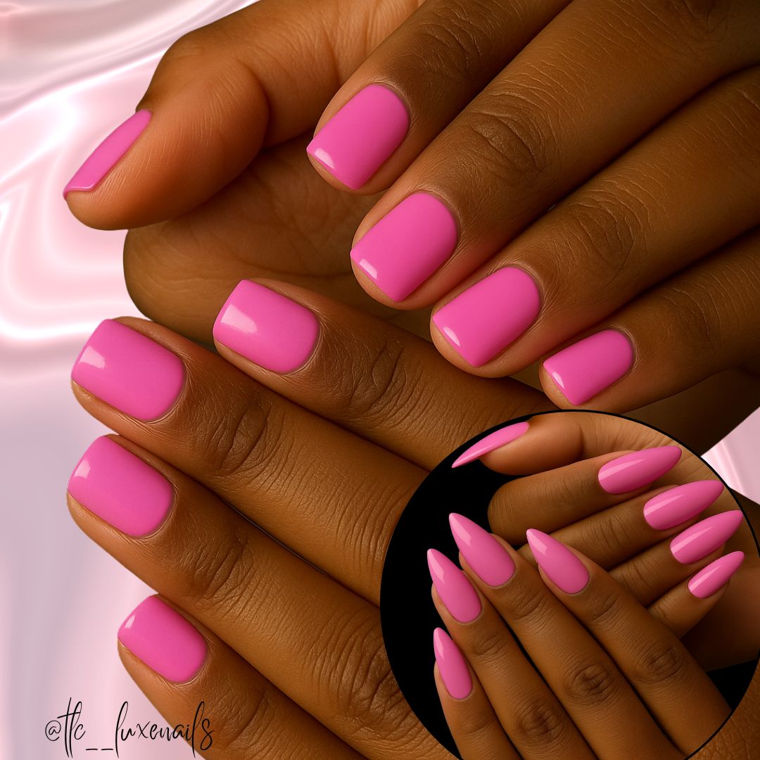 PLAIN PINK - press on nails - set of 10